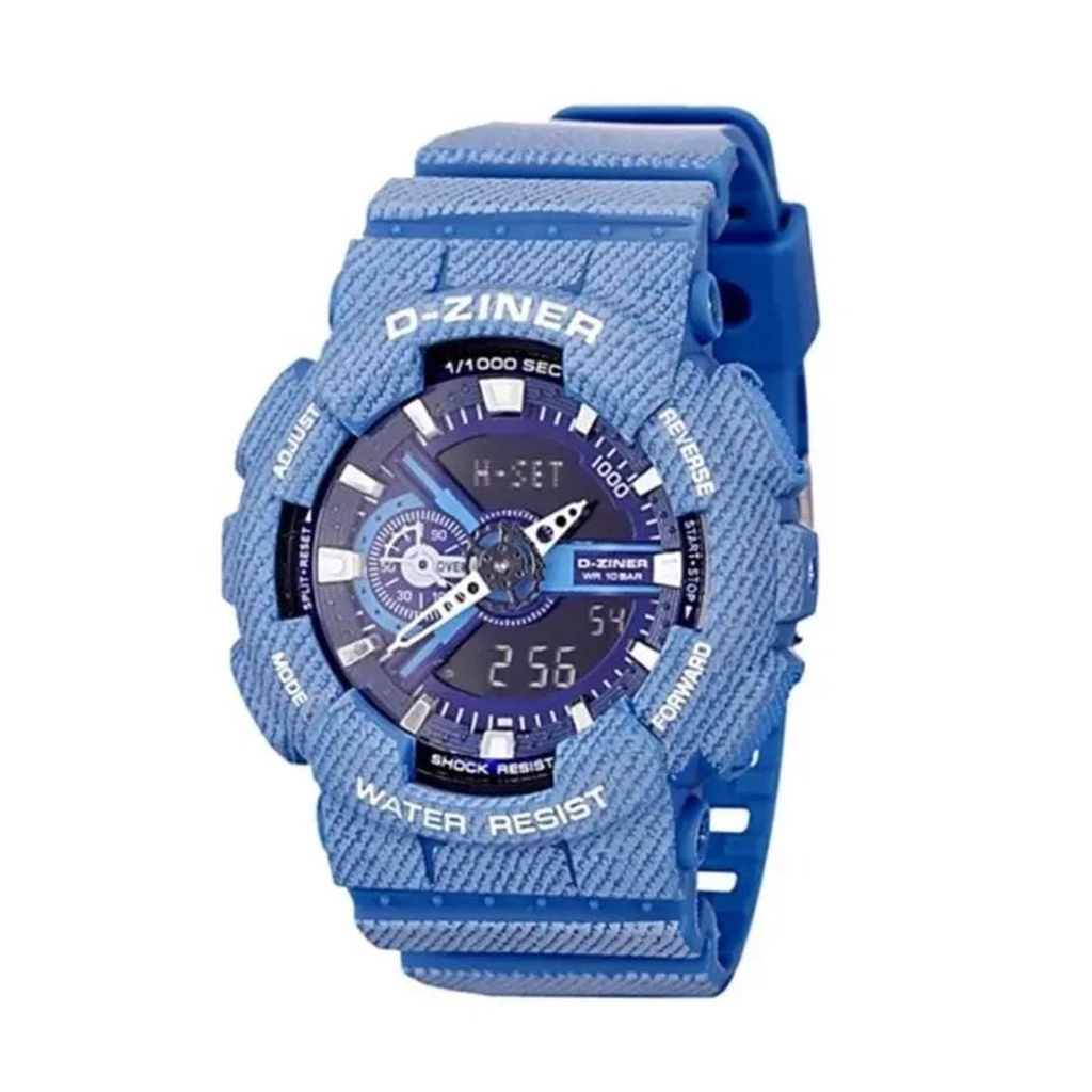 JAM TANGAN PRIA DZINER 3398 ORIGINAL - JAM TANGAN PRIA WANITA D-ZINER BABY-G GA 110 DIGITAL CHRONO AKTIF DUAL TIME STRAP RUBBER ANTI AIR SPORTY - JAM TANGAN FASHION DZINER 3398 BABY G GA-110