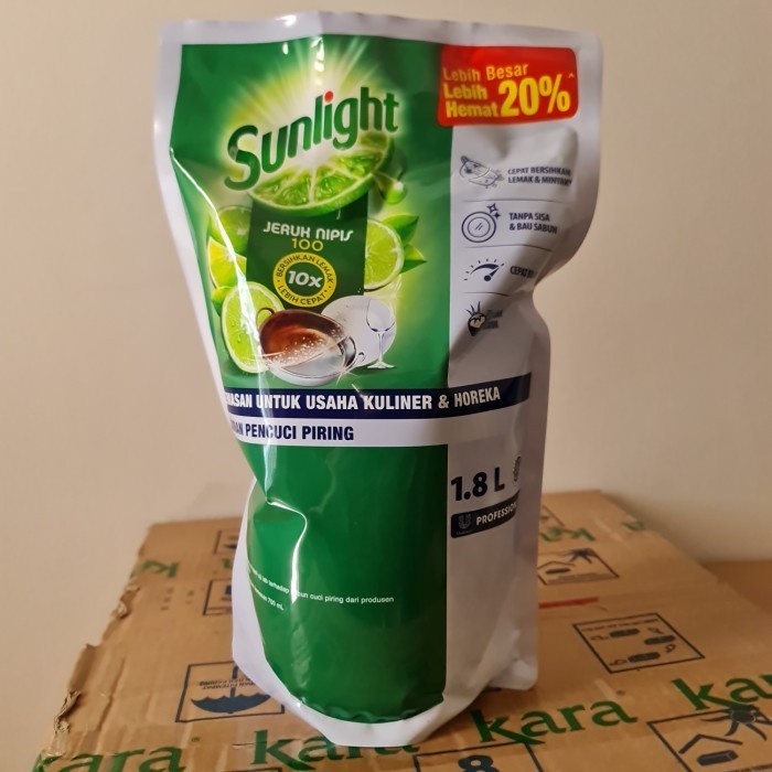 Sabun cuci pencuci piring pouch besar Sunlight professional 1800ml 1800 ml (Pack)