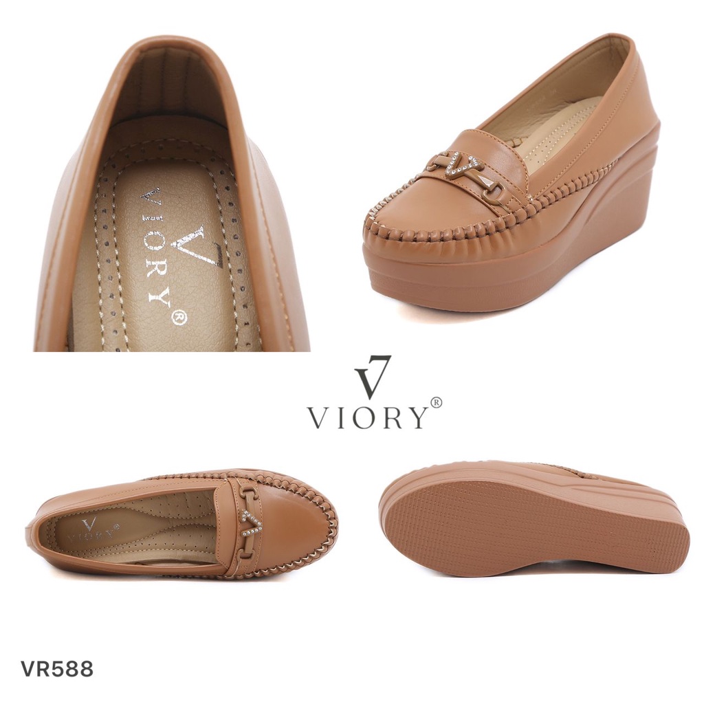 VIORY Sepatu High Wedges Loafers Shoes #VR588 ORIGINAL