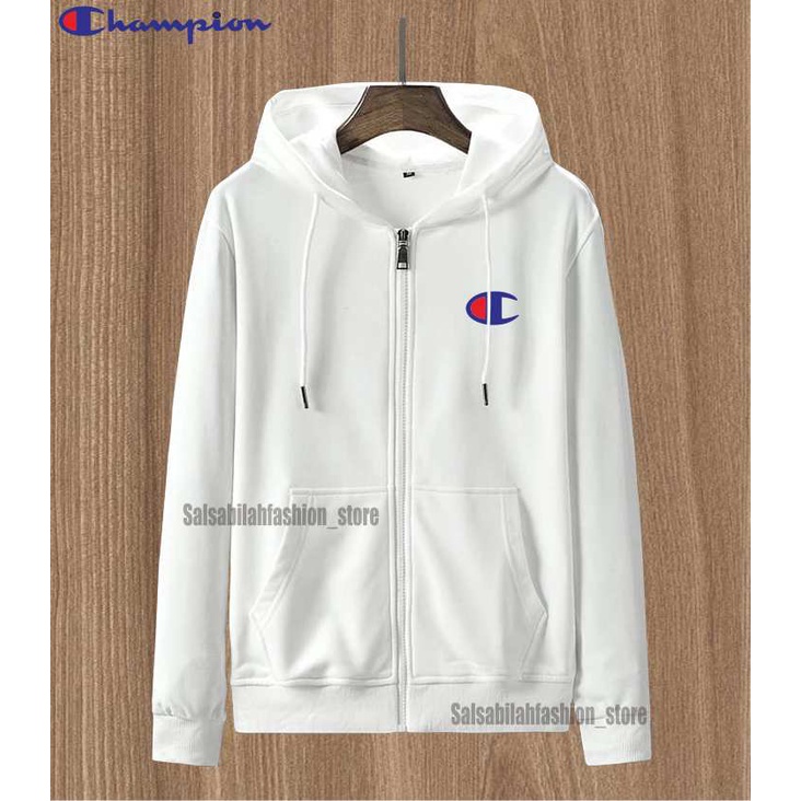 SWEATER HOODIE - Jaket Distro Zipper - Jaket Sweater Hoodie Resleting Pria Logo champio&quot;n