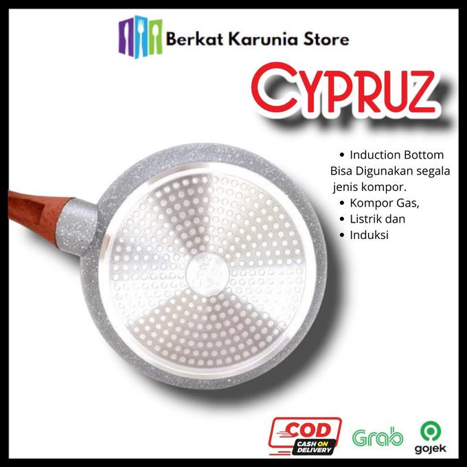 cypruz marble wok pan fry pan sauce pan wajan keramik anti lengket