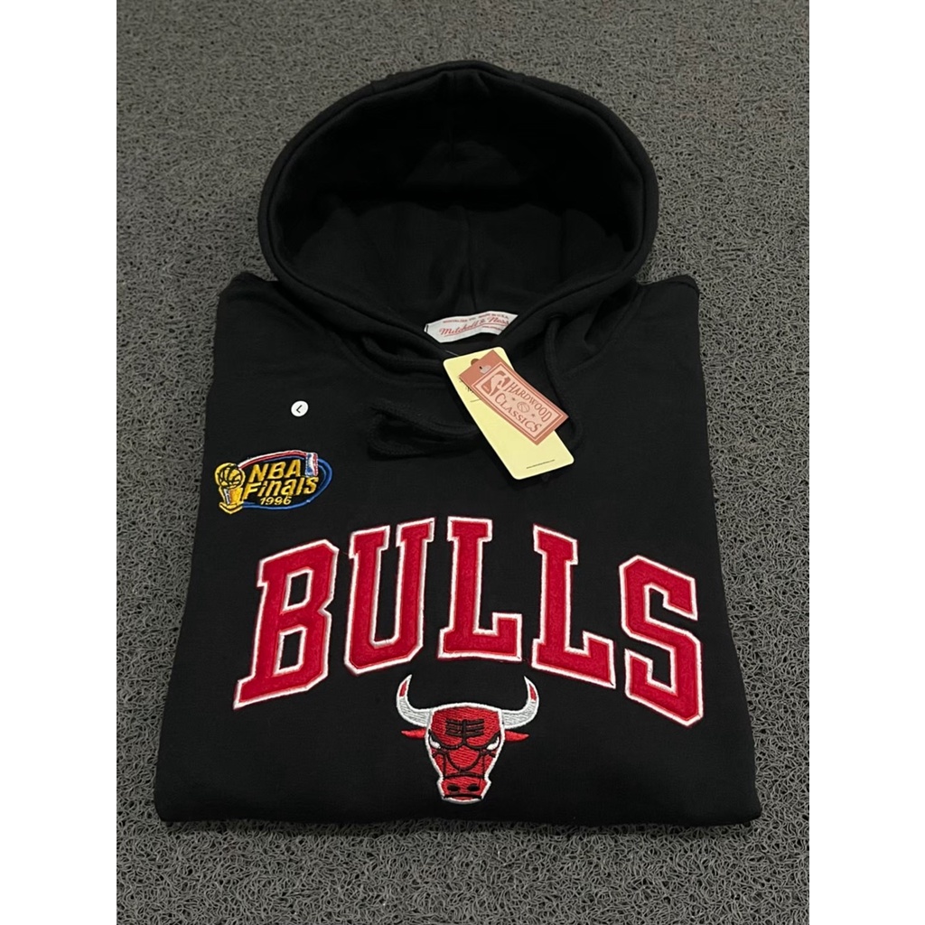 Jaket Sweater Hoodie Bulls Bordir Mitchell Ness Ready Stock