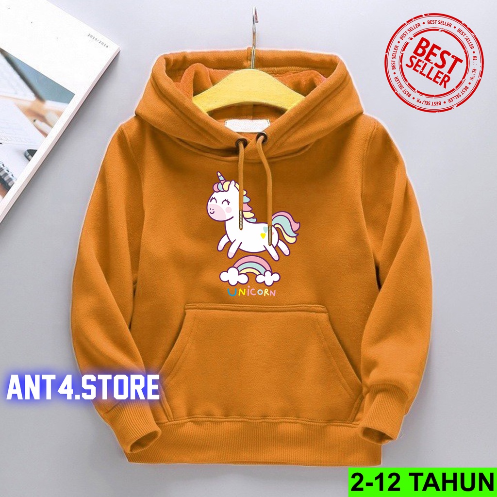 Sweater Hoodie Anak Perempuan Usia 2 - 12 Tahun Jaket Anak Cewek Unicorn