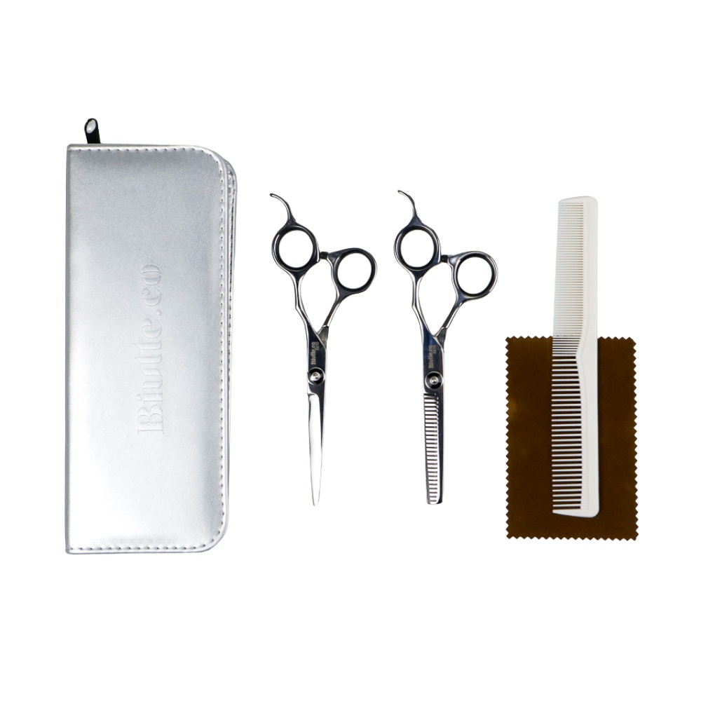 Biutte.co Set Gunting Rambut Sasak &amp; Flat Hairdressing Scissors - XK10 - N3HX02SV Silver