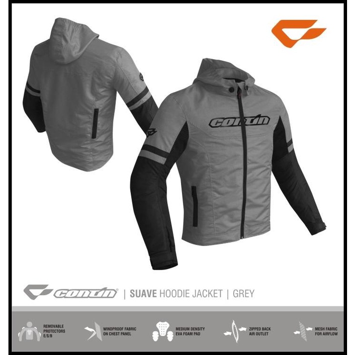 Jaket Contin Suave Grey | Jaket Touring Contin