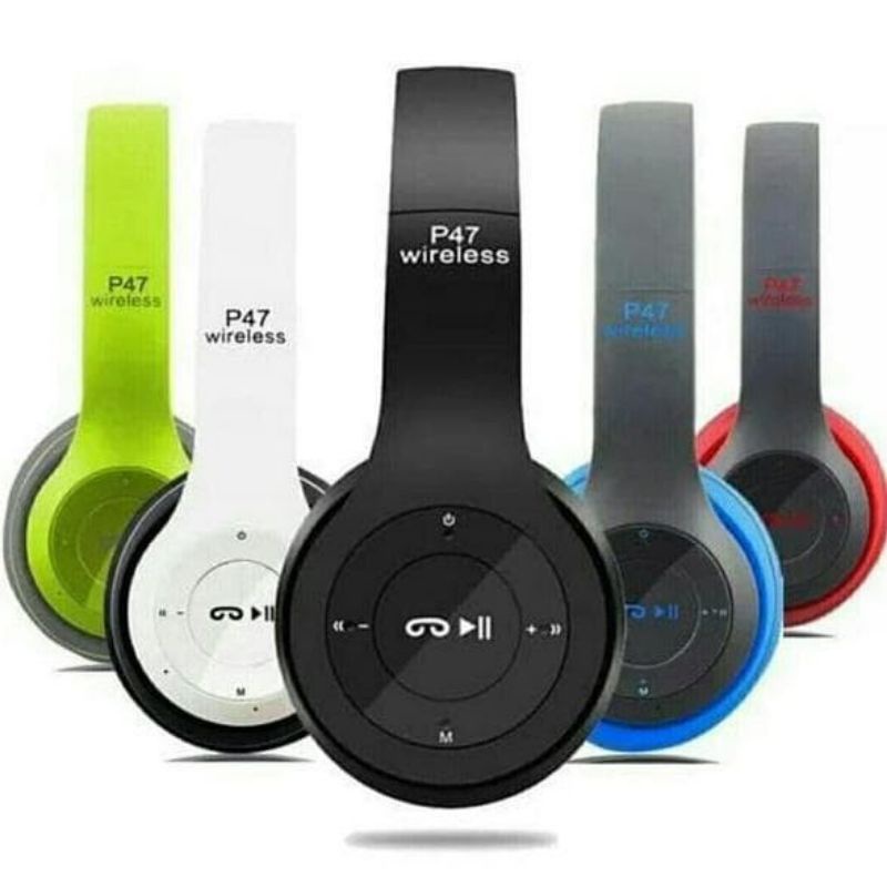 HEADPHONE BLUETOOTH P47 Headset Bando  Lipat Wireless Audio Stereo Super Bass 5.0 EDR Travelu