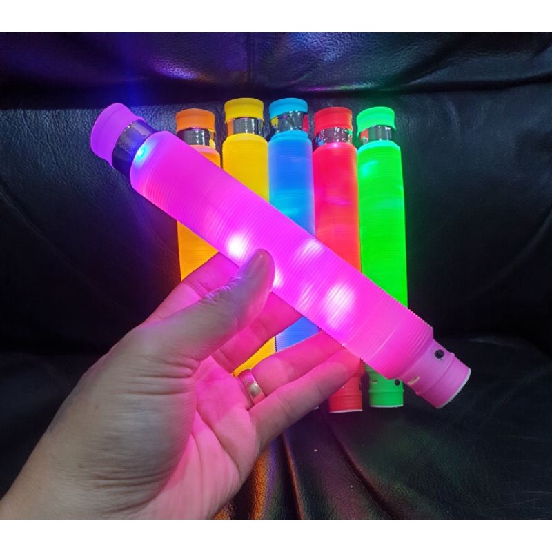 POP TUBE LED FIDGET TOYS POP PIPES PIPA LAMPU MAINAN ANAK TERBARU