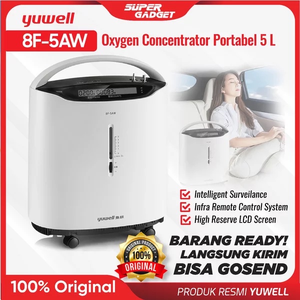 Yuwell YU8F-5AW Oxygen Concentrator Alat Terapi Mesin Penghasil Oksigen 5 L Liter Portable Original