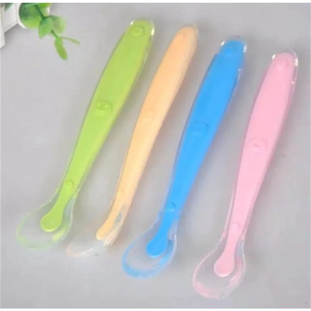 Sendok Set Makan Bayi Silicone Lentur Sendok Garpu BPA Free Food Grade Set Sendok Makan Bayi