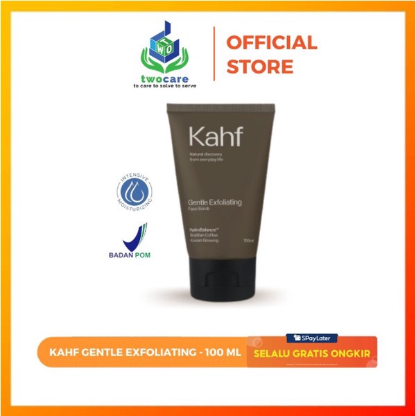 Kahf Gentle Exfoliating Face Scrub 100 ml - Perawatan Wajah Pria Lawan Noda Hitam &amp; Kulit Kusam