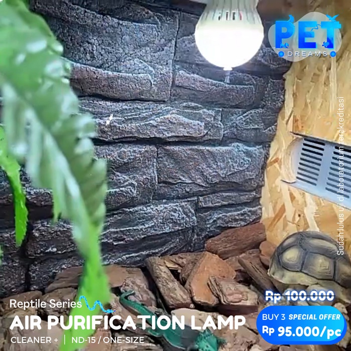 LAMPU LED PEMBERSIH UDARA KANDANG REPTIL REPTILE AIR PURIFIER SULCATA