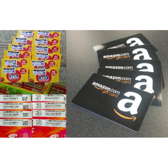 Kartu Perdana Simpati im3 XL tri Smartfren / Custom Gift Card Voucher Amazon