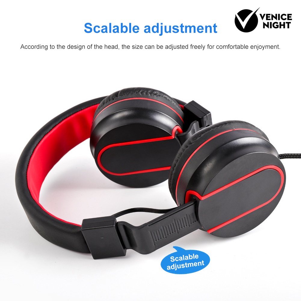 (VNEP) (Berkabel) Headphone Stereo HiFi Portabel Lipat Headset Gaming Bass Berat dengan Mikrofon