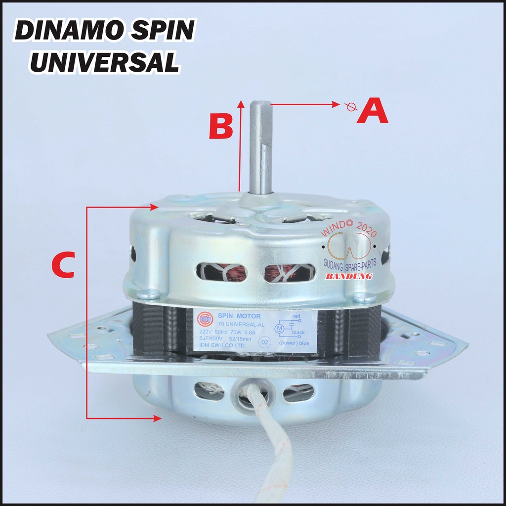 (BIG SALE) MOTOR DINAMO SPIN PENGERING / DINAMO UMUM MESIN CUCI 2 TABUNG UMUM UNIVERSAL | SPINER KAKI 3 MULTI