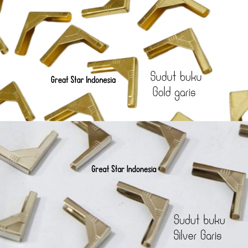 

SUDUT BUKU SIKU SIKU MOTIF GARIS CHROM GOLD/NICKEL ECERAN/PCS