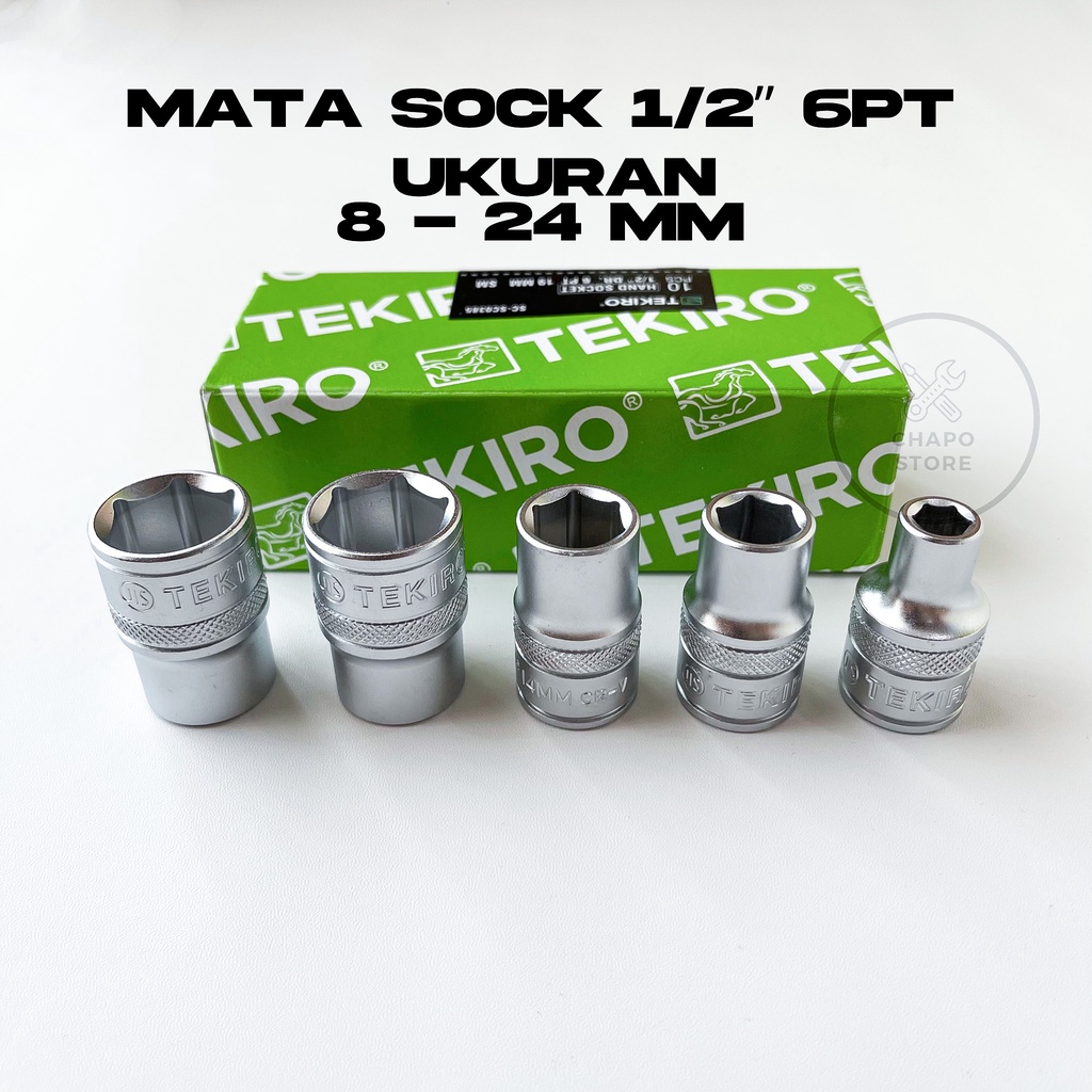 Tekiro mata kunci sok sock shock socket 1/2&quot; inch 6PT 12PT 8 - 32 MM