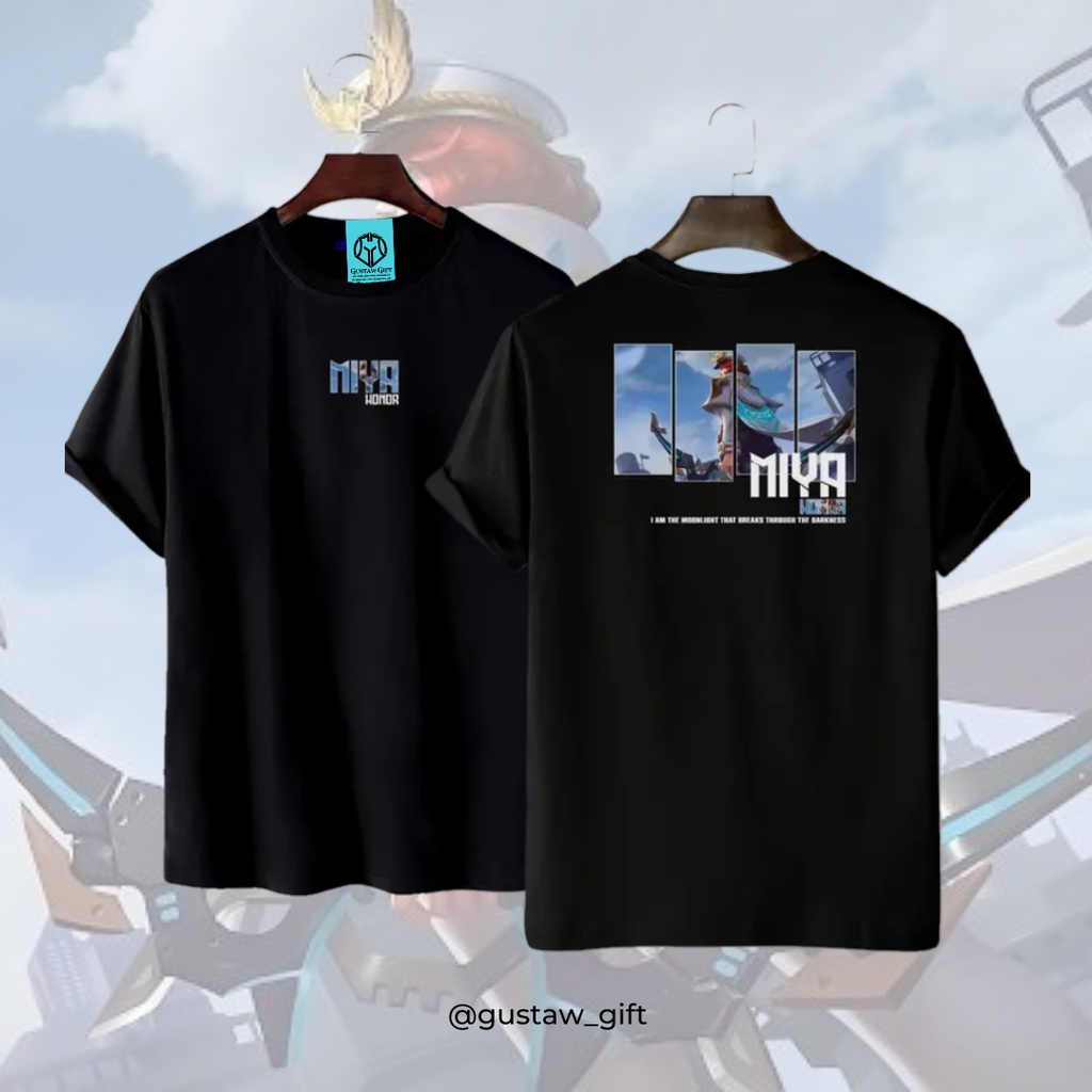 GG T-Shirt MIYA skin Honor Mobile Legends Kaos Custom Katun Slim-fitting