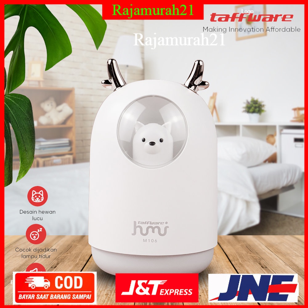 Taffware Humi Air Humidifier Ultrasonic Aromatherapy Oil Diffuser RGB Pet Design 300ml - 7RHX86WH