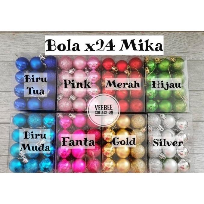 Mainan natal bola 3cm/ hiasan pohon natal bola/ gantungan bola kecil