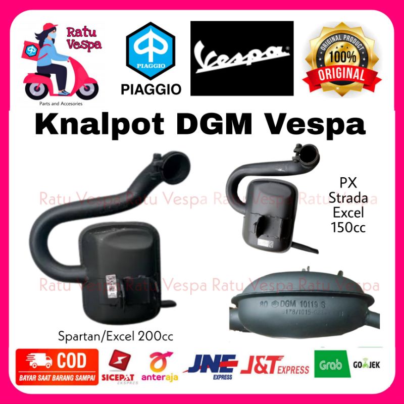 Knalpot DGM Vespa PX PS Strada 150cc Spartan Excel 200cc import