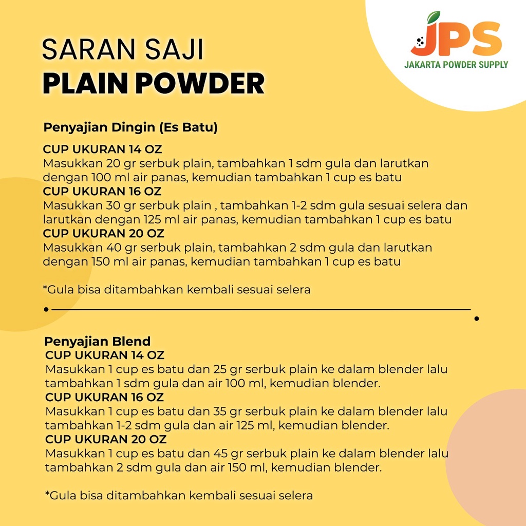 JPS PLAIN Vanilla Latte 1 kg - Bubuk Minuman Tanpa Gula / Powder Drink / Serbuk Instan