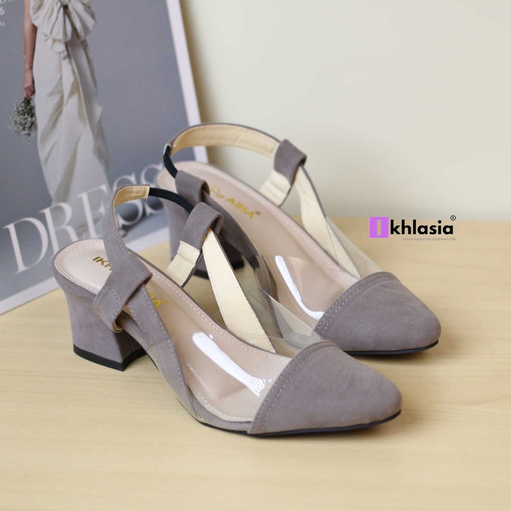 Ikhlasia Big Sale Sepatu Wanita Hak Chunky Mika Pantofel HT75