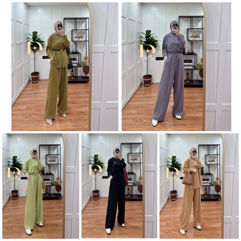 MEENA ONE SET BY DLOVERA SETELAN BLOUSE KULOT KEMEJA ATASAN WANITA TERBARU DLOVERA RAFIKA STORES GAG