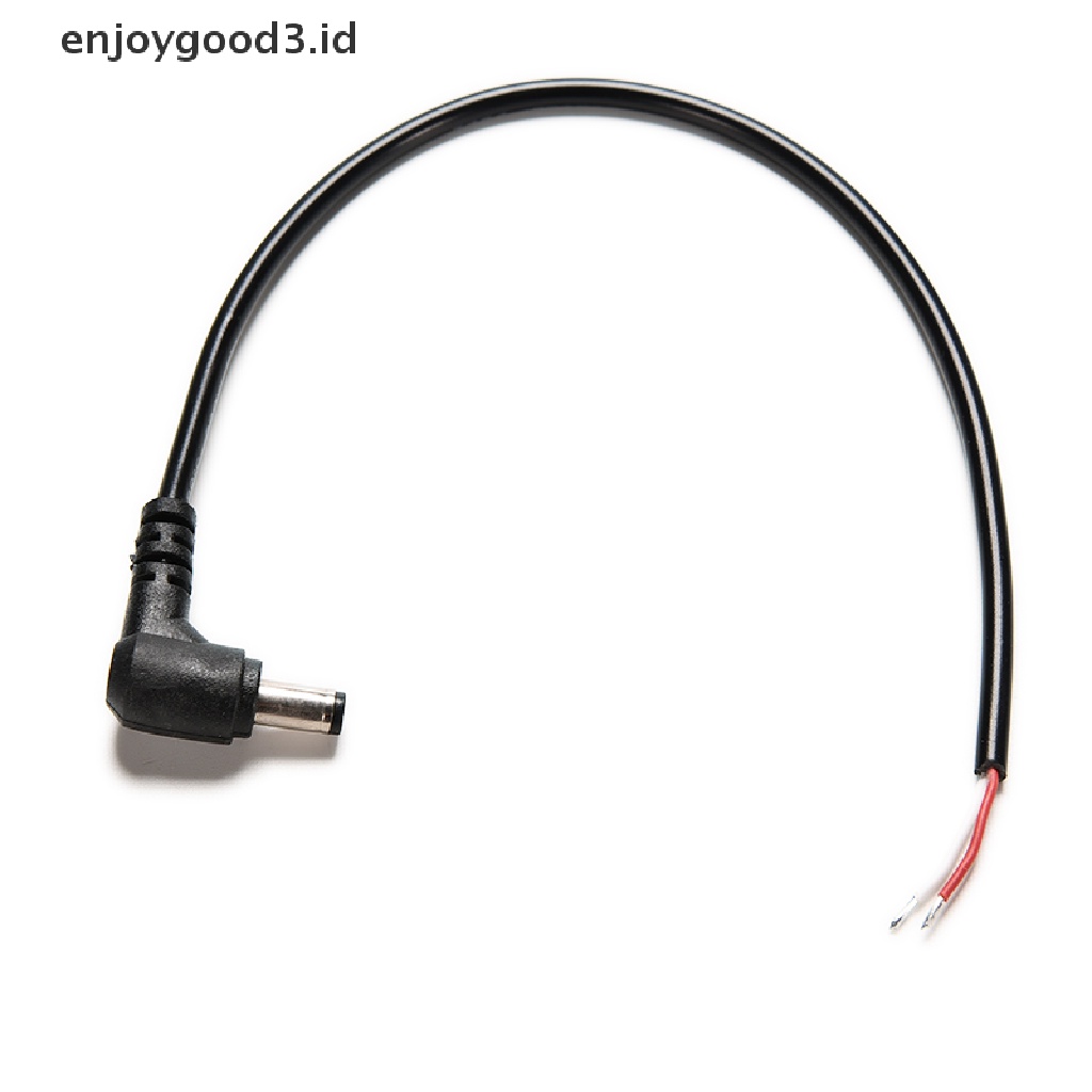 Kabel Konektor Power Plug Male Sudut Kanan DC 5.5x2.1mm Warna Hitam