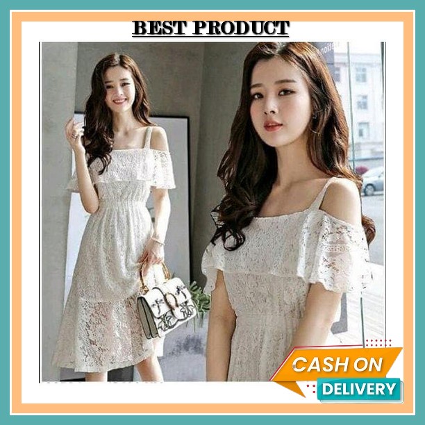 Baju Dress Natal Brukat Mewah Remaja Dewasa Wanita Korea Kekinian Terbaru 2021 Mini Dress Pesta Baha