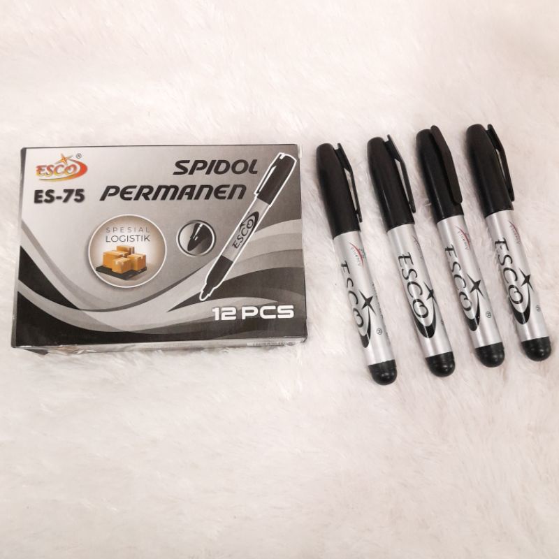 

SPIDOL PERMANENT ISI 12PCS SPIDOL MARKER ESCO GROSIR