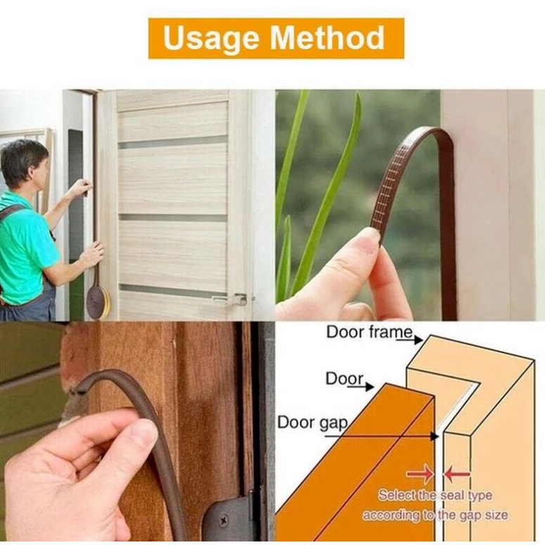 Door Seal Strip Penutup Celah Bawah Pintu Jendela Penahan Debu Peredam Kedap Suara