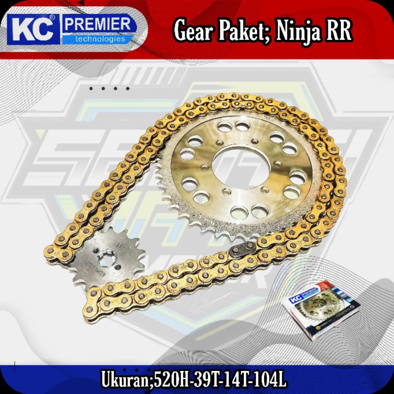 KCP GIR GEAR PAKET NINJA RR (520H/39T/14T/104L) / KC PREMIER GIR SET NINJA RR (520H-39T-14T-104L)