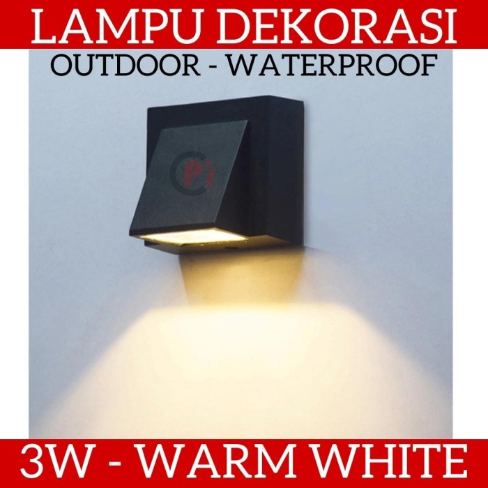 Lampu LED Dekorasi Dinding Outdoor Waterproof Warm White 3W - WD079