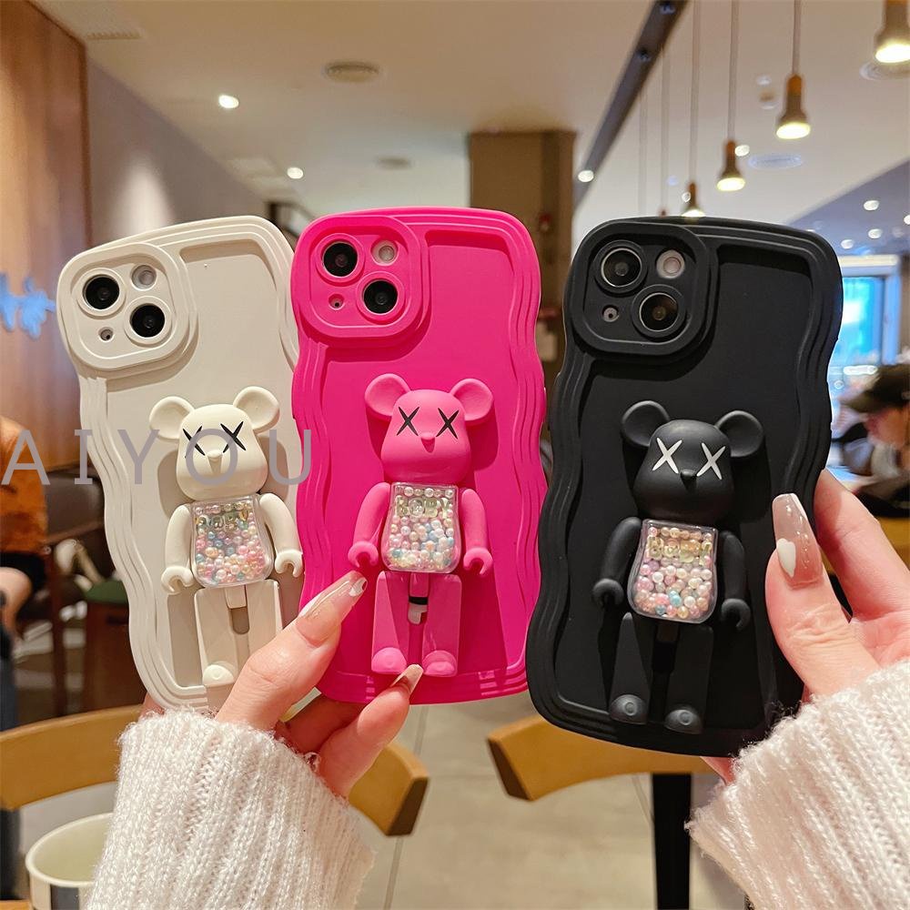 Soft Case Bahan Silikon Cair Motif Beruang Untuk iPhone 14 13 11 12 Pro MAX Mini 6 6s 7 8 Plus 7plus 8plus 6plus 7 + 8 + X XR XS MAX 11Pro