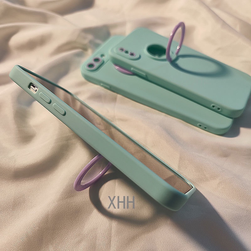 Case Silikon Warna Hijau Mint Untuk iPhone 14 13 12 11 Pro X XS Max XR 7 8 Plus