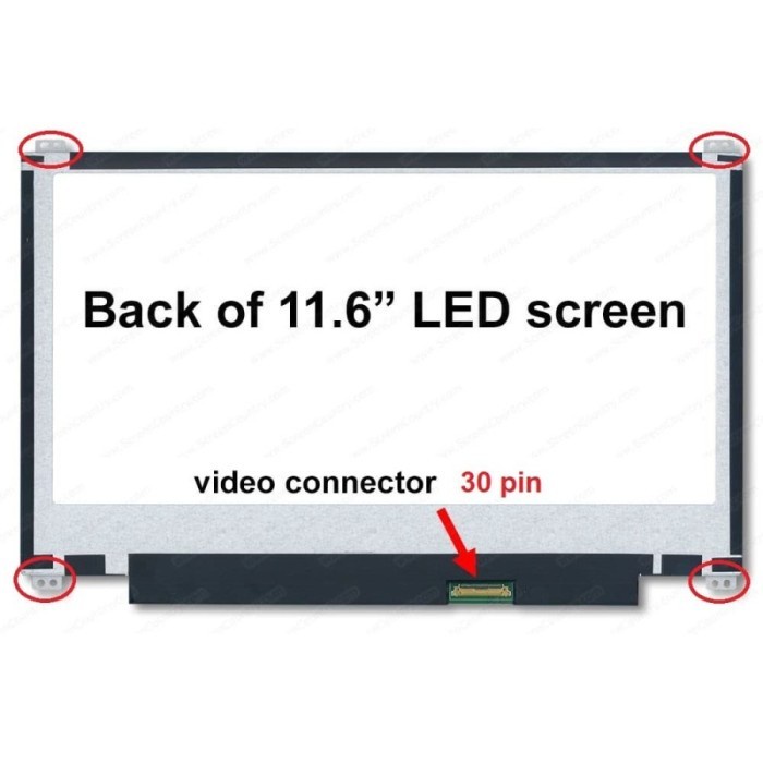 LCD 11.6 SLIM 30 PIN ACER V5-122 V5-123 SOCKET ATAS BAWAH LED 11.6" 30 PIN