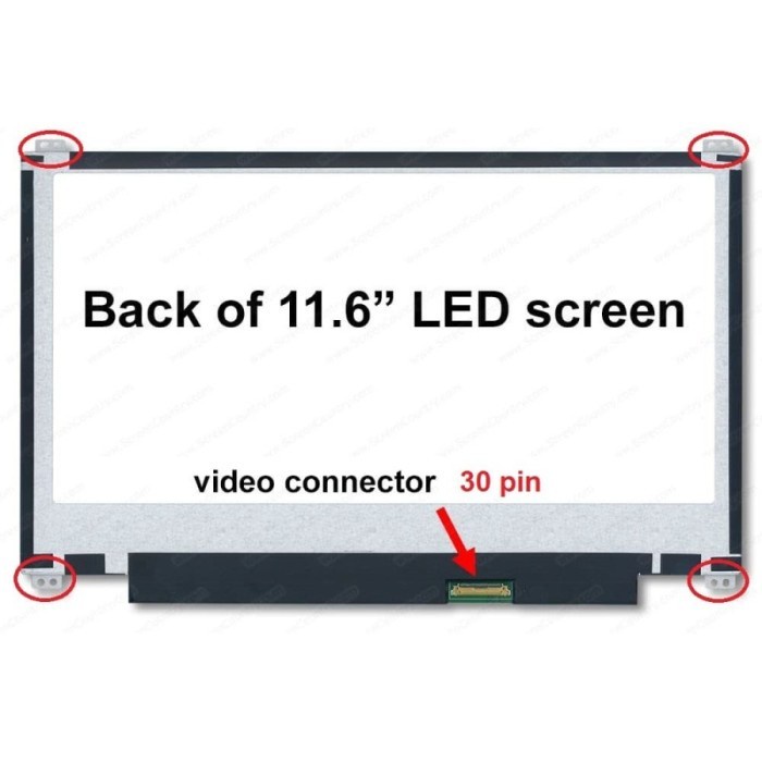 LCD 11.6 SLIM 30 PIN ACER V5-122 V5-123 SOCKET ATAS BAWAH LED 11.6&quot; 30 PIN