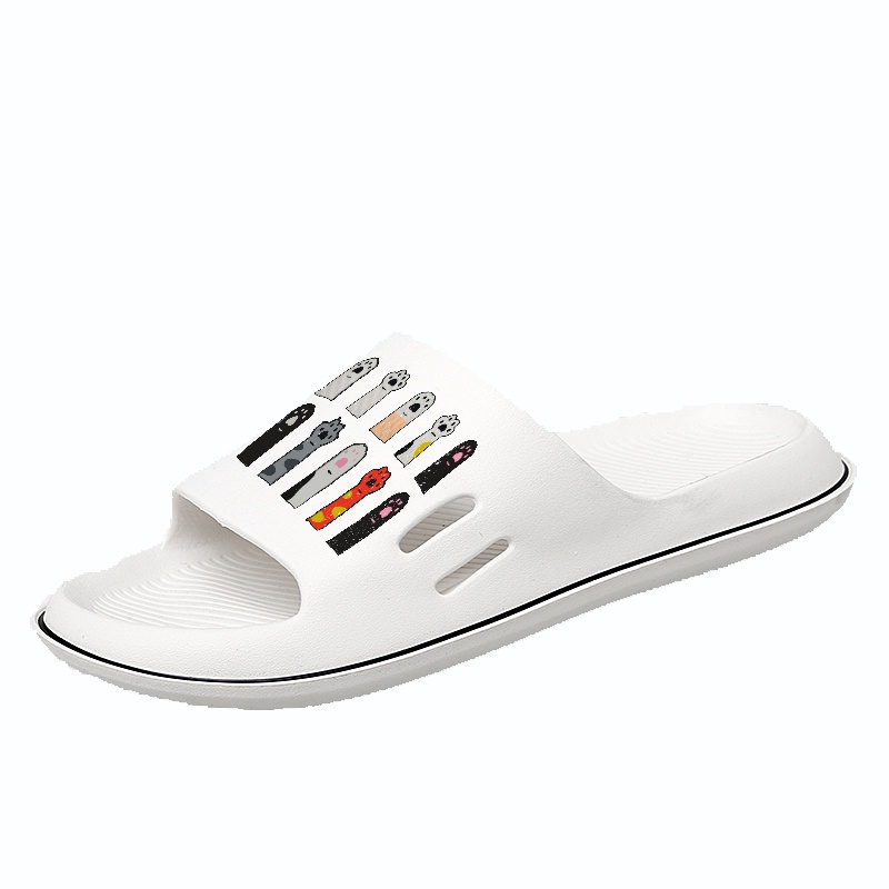 Sanlie Sandal Slop Anti Selip Anti Air Sol Empuk / Sandal Wanita Slip On Karakter Lucu dengan Garis Tepi  V05 (J)