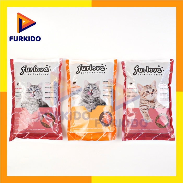 Furlove Kitten &amp; Adult Cat Food 1 Kg / Makanan Kering Kucing