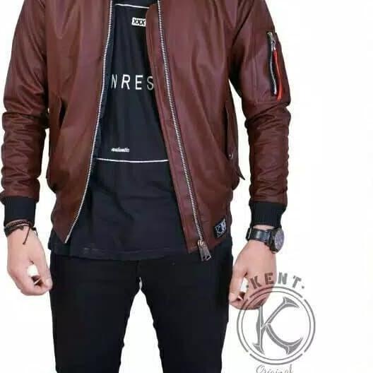 Jaket Kulit Pria Import Original Jaket Casual Keren Terbaru Murah - Hitam