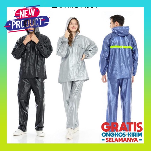 Jas Hujan Premium Kualitas Bagus Dewasa Jumbo Ponco Kangguru  Jubah Murah Gamis Wanita Polos Setelan