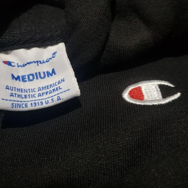 Pullover Hoodie Basic Champion Original - Biru, M