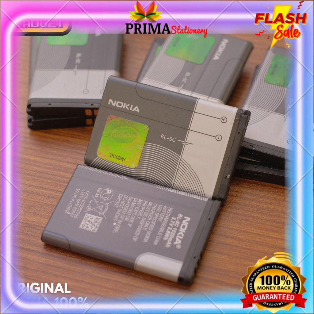 Baterai Nokia BL-5C BL5C Original . Baterai Nokia N-Gage . NGage QD 6600 7610 N70 N91