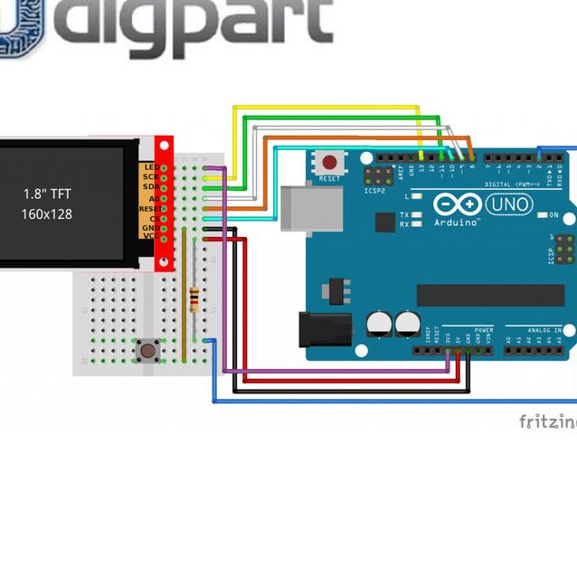 LCD 1.8 TFT SPI Serial ST7735 128160 pixel RGB Arduino Raspberry