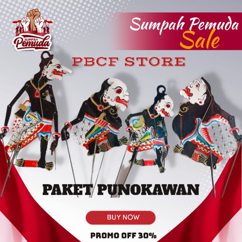 Wayang Punokawan Komplit 4 WAYANG SEMAR GARENG PETRUK BAGONG