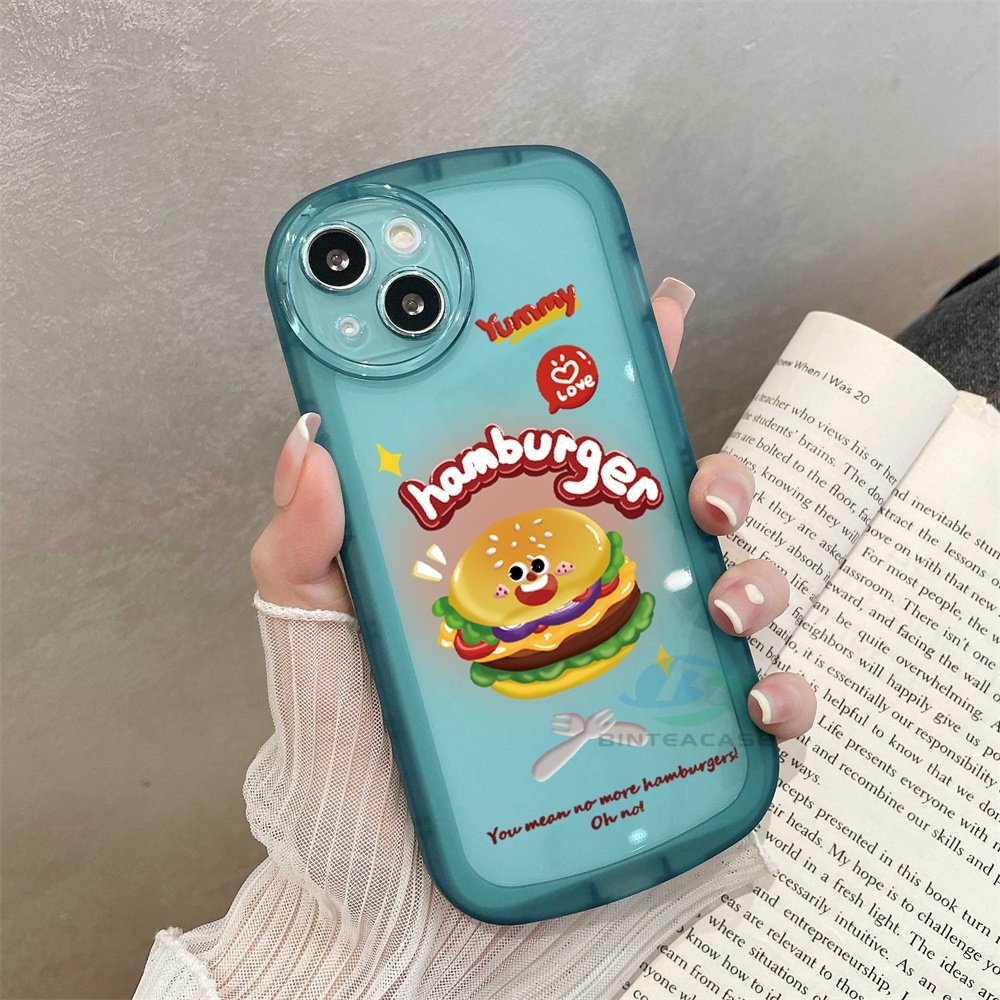 Casing TPU Realme 5 5i 6i C3 C35 C21Y C25Y C21 RealmeC11 2021 C25 C15 C12 C2 Motif Hamburger