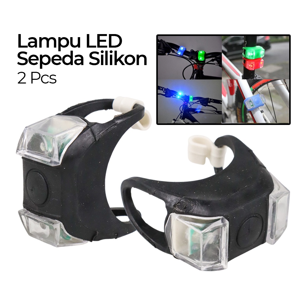 Lampu LED Sepeda Silikon 2 PCS - OMLL18BK Black