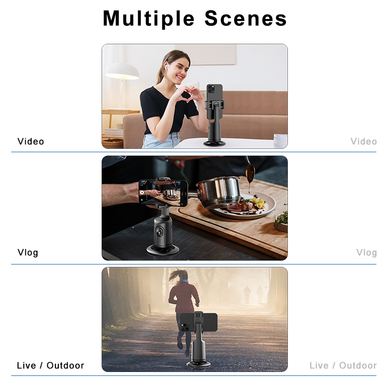 GROTIC Gimbal Handphone Stabilizer 360°AI Face Tracking Gesture Control P01-8