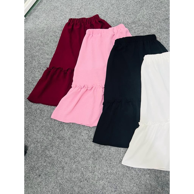 Jimmedy.id - Skirt Anak Tingkat Satu/Rok Anak Perempuan Korea Bahan Crinkle Premium Untuk Usia 3-9 Tahun