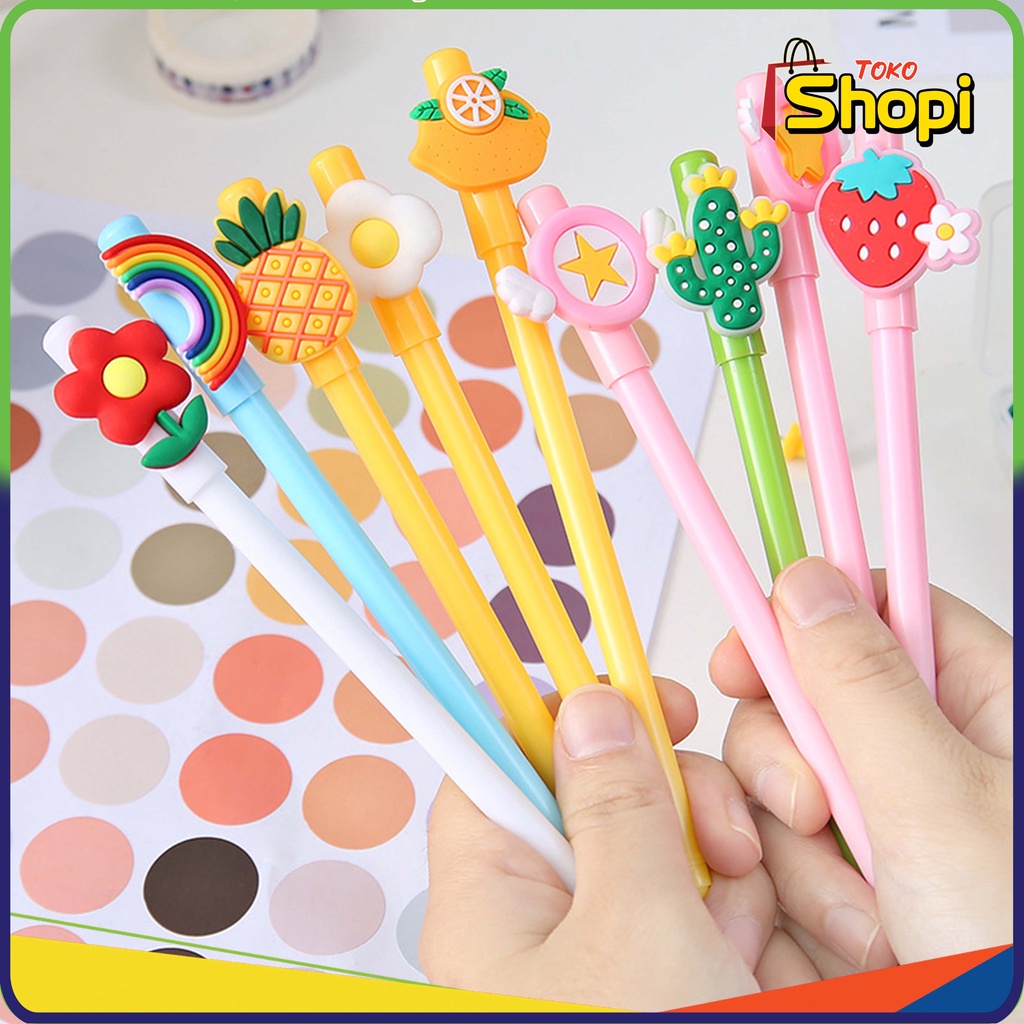 

♚ ♚Pulpen Karakter Buah Pena Gel Karakter Lucu Pen Cute Student Japanese